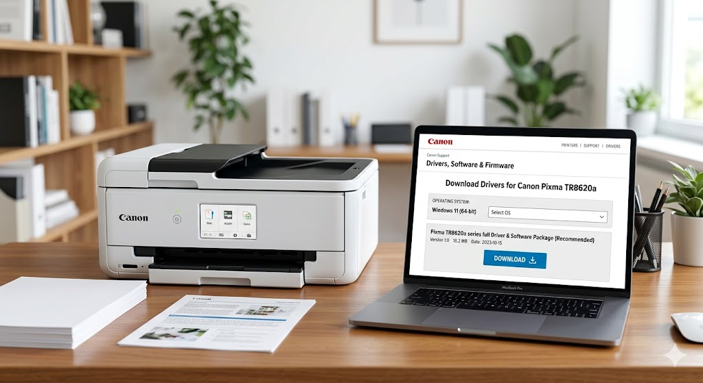 Printer Setup on Desk